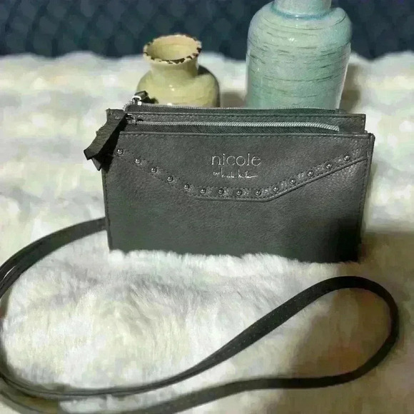 Nicole By Nicloe Miller Gray Mini Crossbody Detachable Strap Jars Not Included - Picture 14 of 14